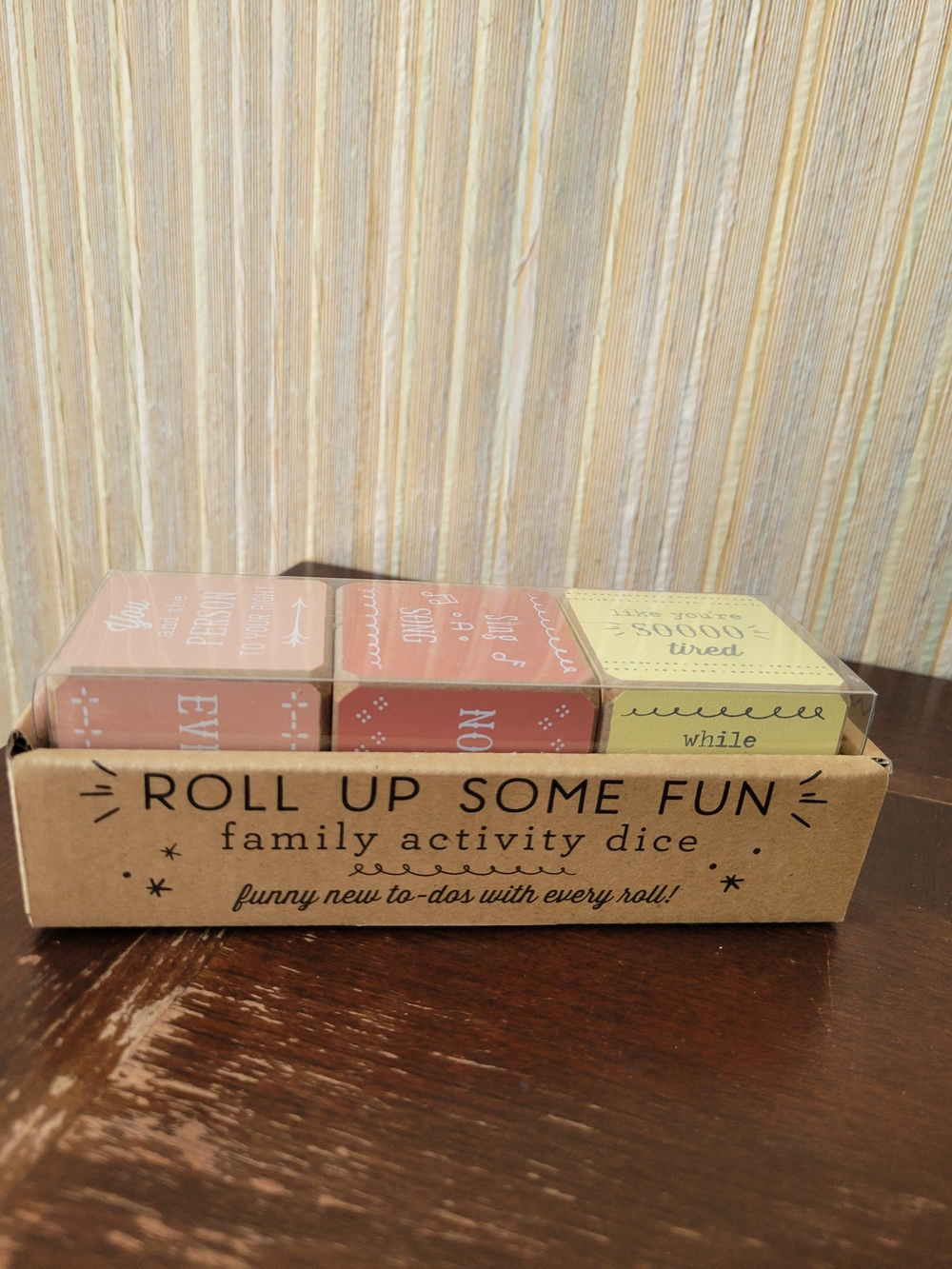 Demdaco Family Activity Dice - Pink & Yellow NWT